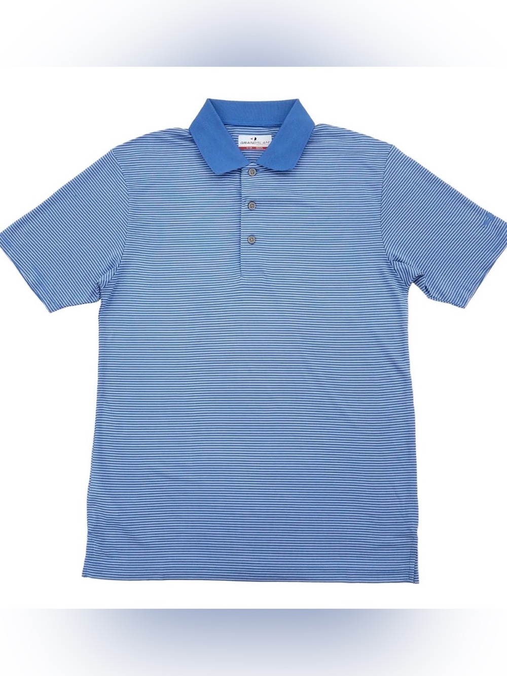 Grand Slam Performance Sz Large Regatta Blue Moisture Wicking Golf Polo Athletic